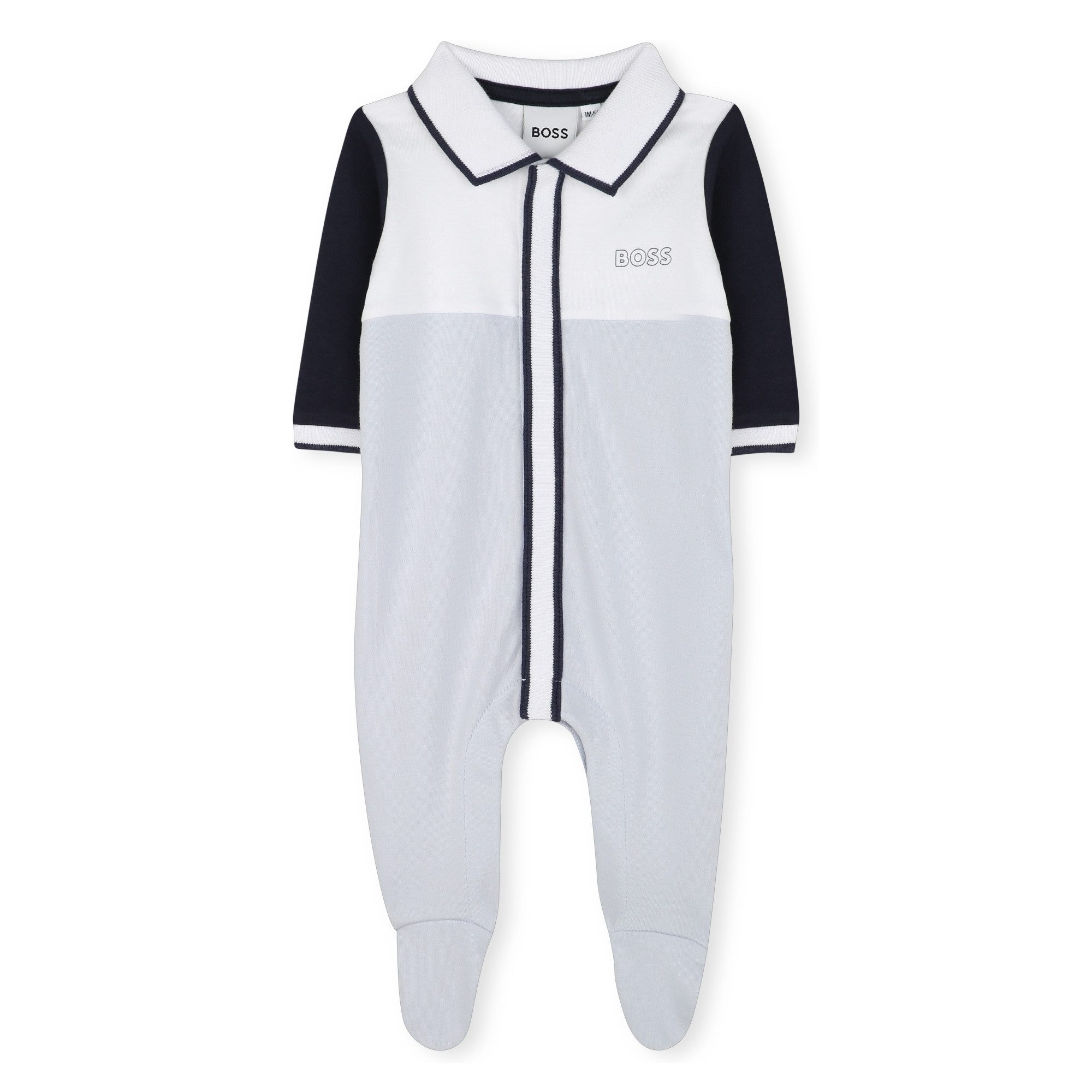 Boss Kidswear Strampler BOSS Kidswear Strampler in himmelblau und weiß mit Polokragen