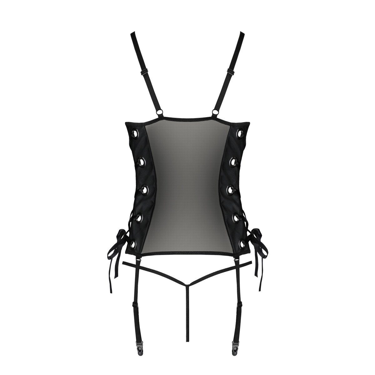 Passion-Exklusiv Corsage PE Malwia corset & - thong black (L/XL,S/M,XXL)