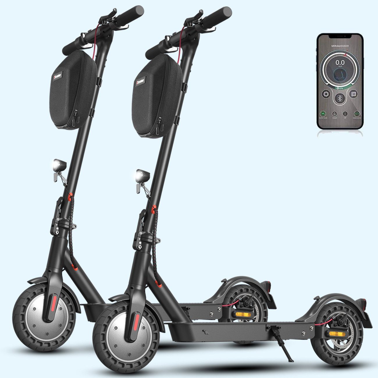 Erwachsene Display, bis E-roller App ABE E-Scooter Stück zoll eKFV, 10 mit LED LETGOSPT E-Scooter für Straßenzulassung & 2 E-Scooter Belastung Elektroroller Faltbarer 2 120kg, Stück