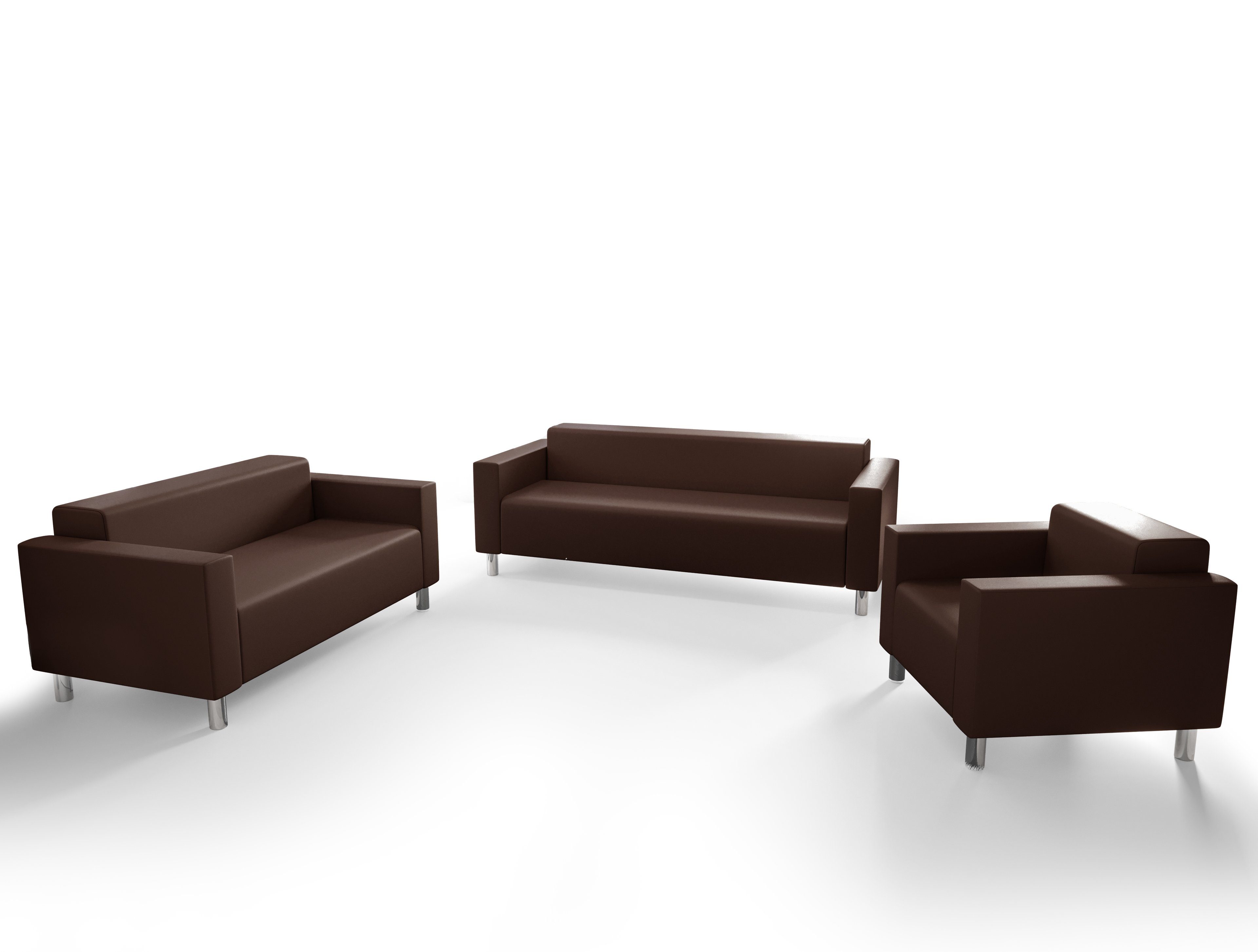 pressiode Sofa SOFA SET, 3 SOFAS, 1/2/3-Sitzer, verschiedene Farben, HUGO Braun