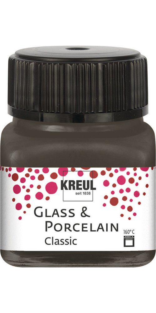 Kreul Bastelfarbe Glass & Porcelain Classic, 20 ml Dunkelbraun