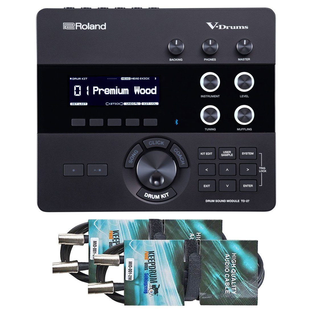 E-Drum Roland TD-27 E-Drum Sound Modul mit 2x MIDI-Kabel