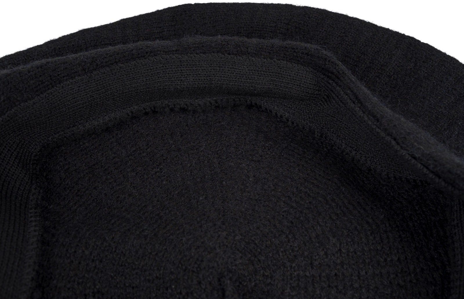 (1-St) Schwarz Muster styleBREAKER Baskenmütze Feinstrick Streifen mit Baskenmütze