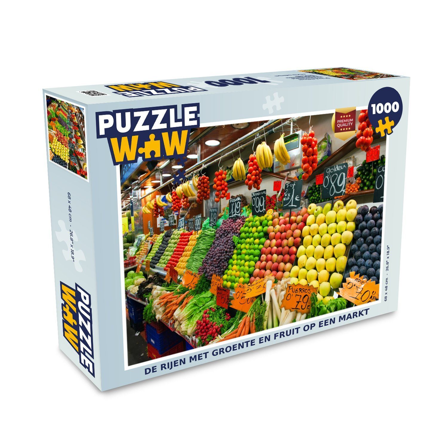 MuchoWow Puzzle »Obst - Gemüse - Behälter - Markt«, 1000 Puzzleteile, Das  Puzzle kommt in einer Box
