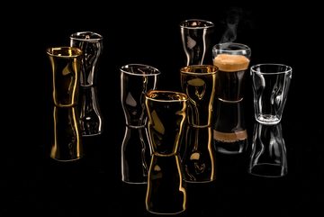 Eisch Espressoglas UNIK, Borosilikatglas, Espressoglas mit Untertasse, 100 ml, veredelt mit echtem Platin
