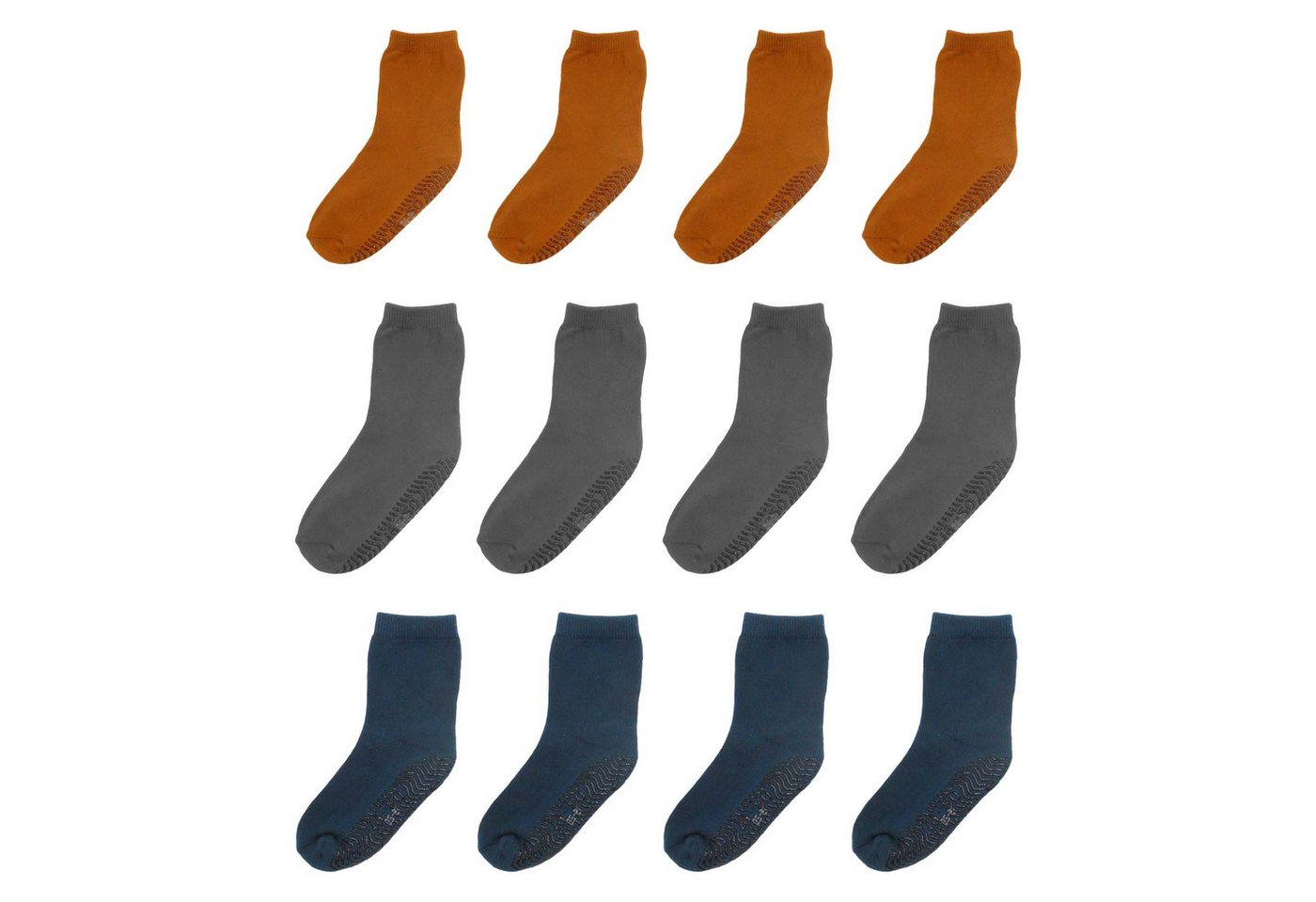 Mejale Kurzsocken Babysocken Jungen Mädchen Kurzsocken Anti Rutsch 12 Paar Baumwolle (Set, 12-Paar, 12 Paar) Wellenförmige Anti-Rutsch-Noppen