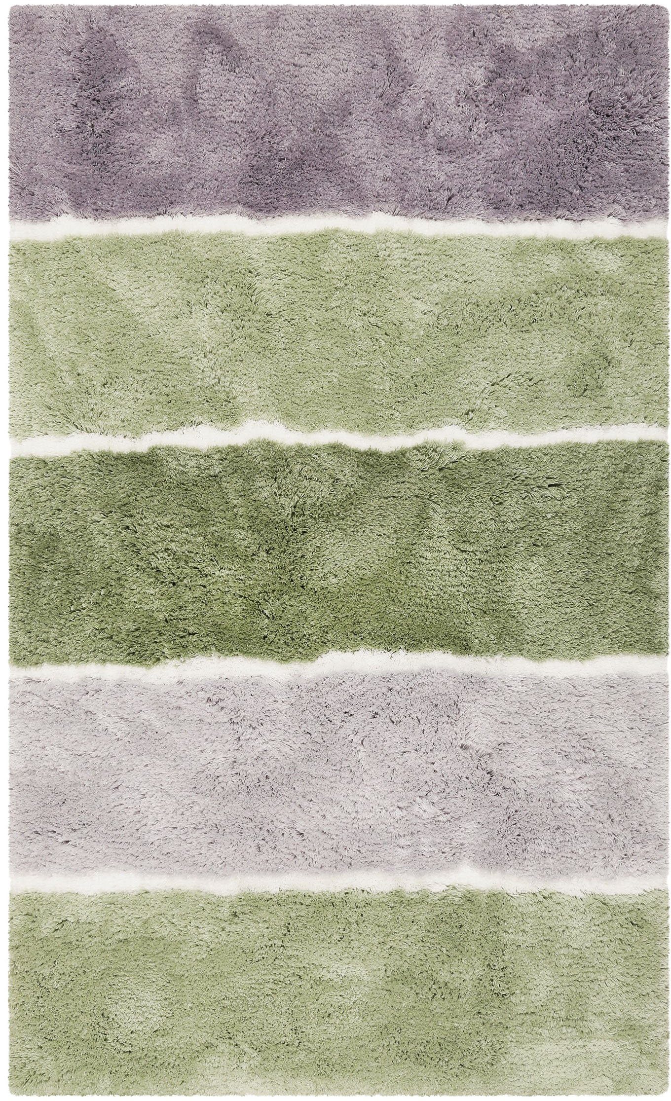 Homie Living Badematte Rio Marina, Höhe 30 mm, rutschhemmend beschichtet, schnell trocknend, fußbodenheizungsgeeignet, Polyester, rechteckig, flauschiger Badteppich, modern gestreift, waschbar, Badezimmerteppich