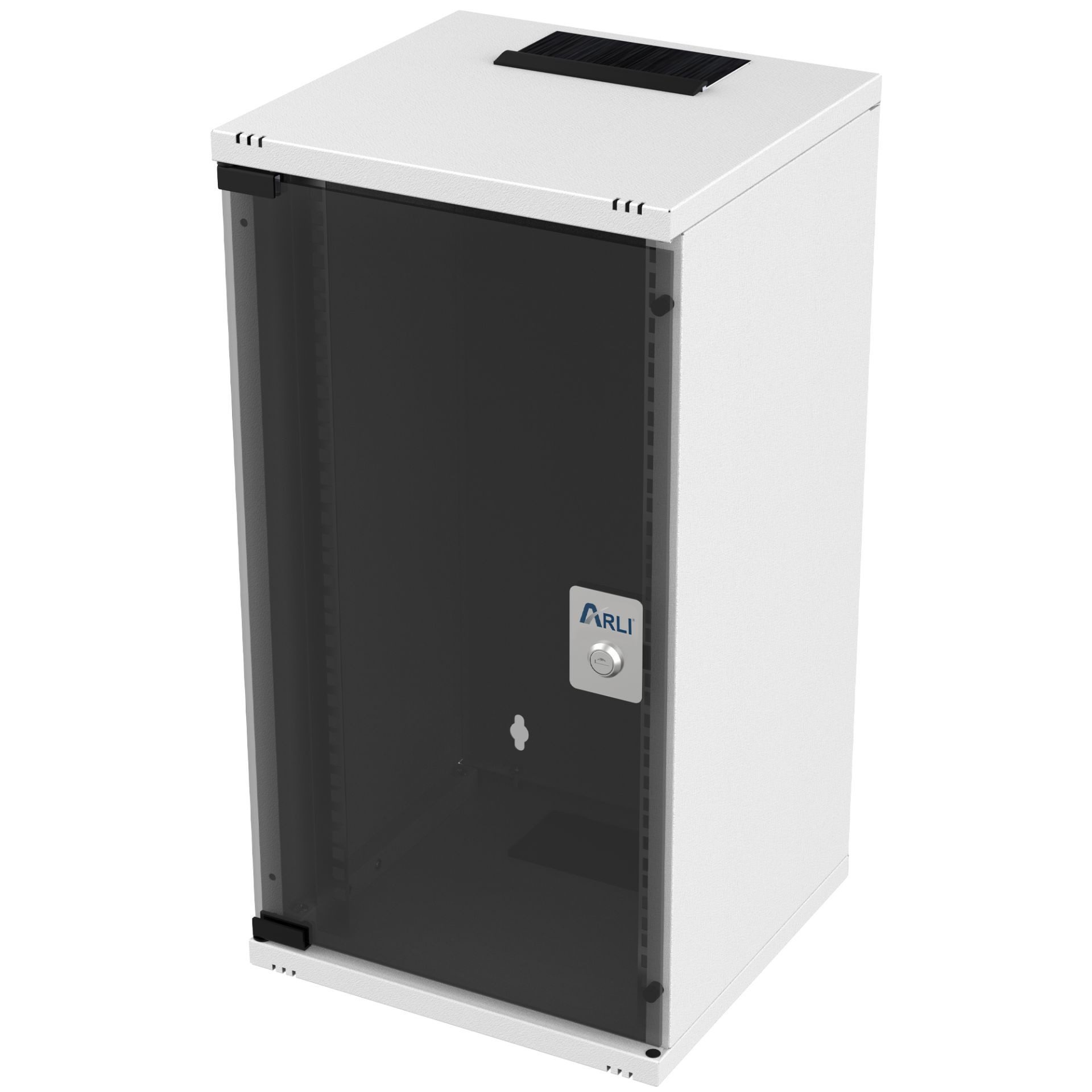 ARLI Netzwerkschrank 10" Serverschrank SOHO 10 Zoll Wandgehäuse SOHO Bereich, 12HE mit Glastür, abschließbar B: 312mm I T: 300mm I H: 593mm