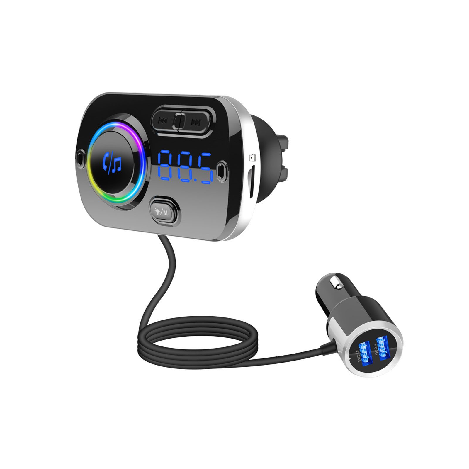 Bluetooth 5.0 FM Transmitter Adapter Auto Radio KFZ-Transmitter
