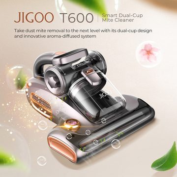 Jigoo Matratzenreinigungsgerät T600, 700,00 W, 99,99 % Staubmilbenentfernung mit Aroma-Diffusionssystem