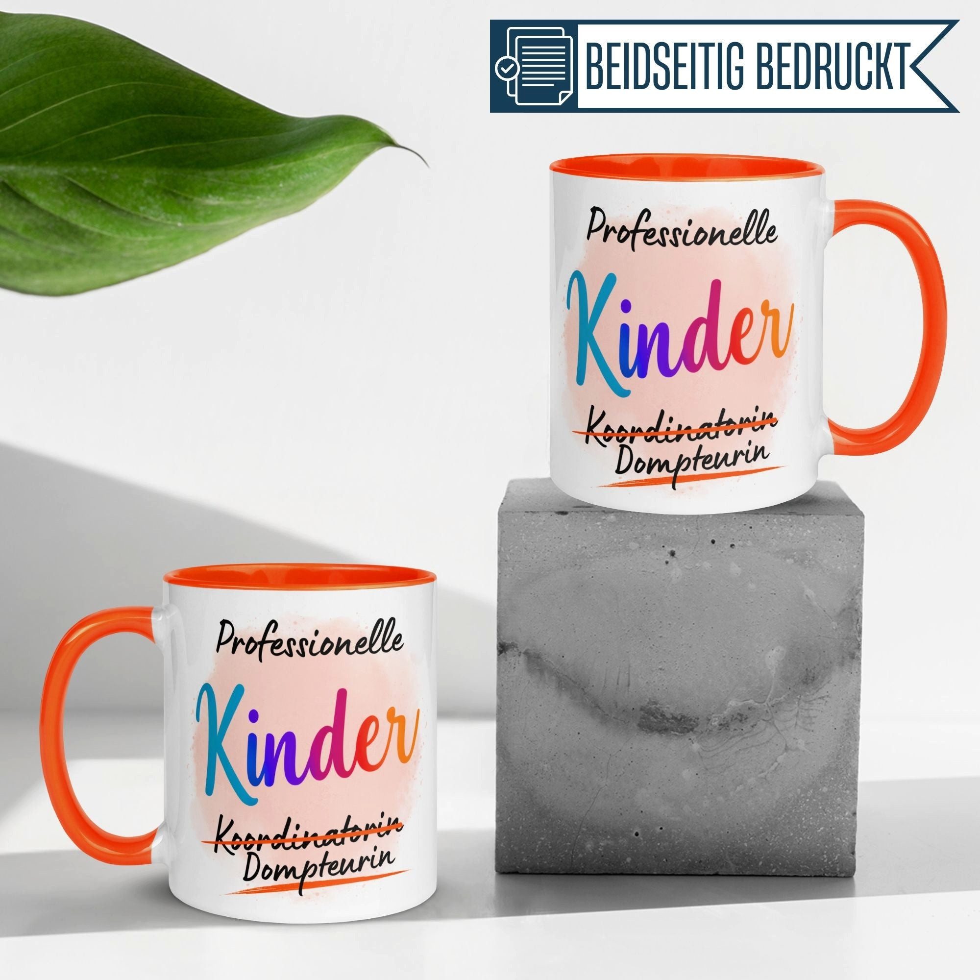 Momentals Tasse Mama – „Professionelle Kinder Dompteurin“ – Beste Mama Geschenk Becher, Gratis Versand · Links-&Rechtshänder · Spülmaschinenfest
