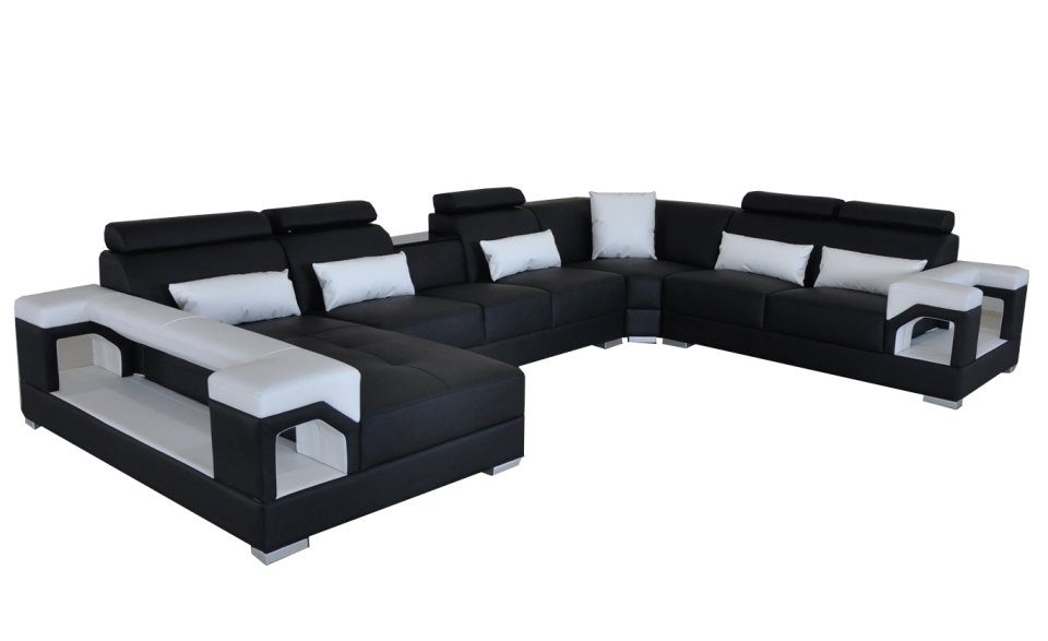 JVmoebel Ecksofa, Ledersofa Wohnlandschaft Ecksofa Design Modern Sofa U-Form