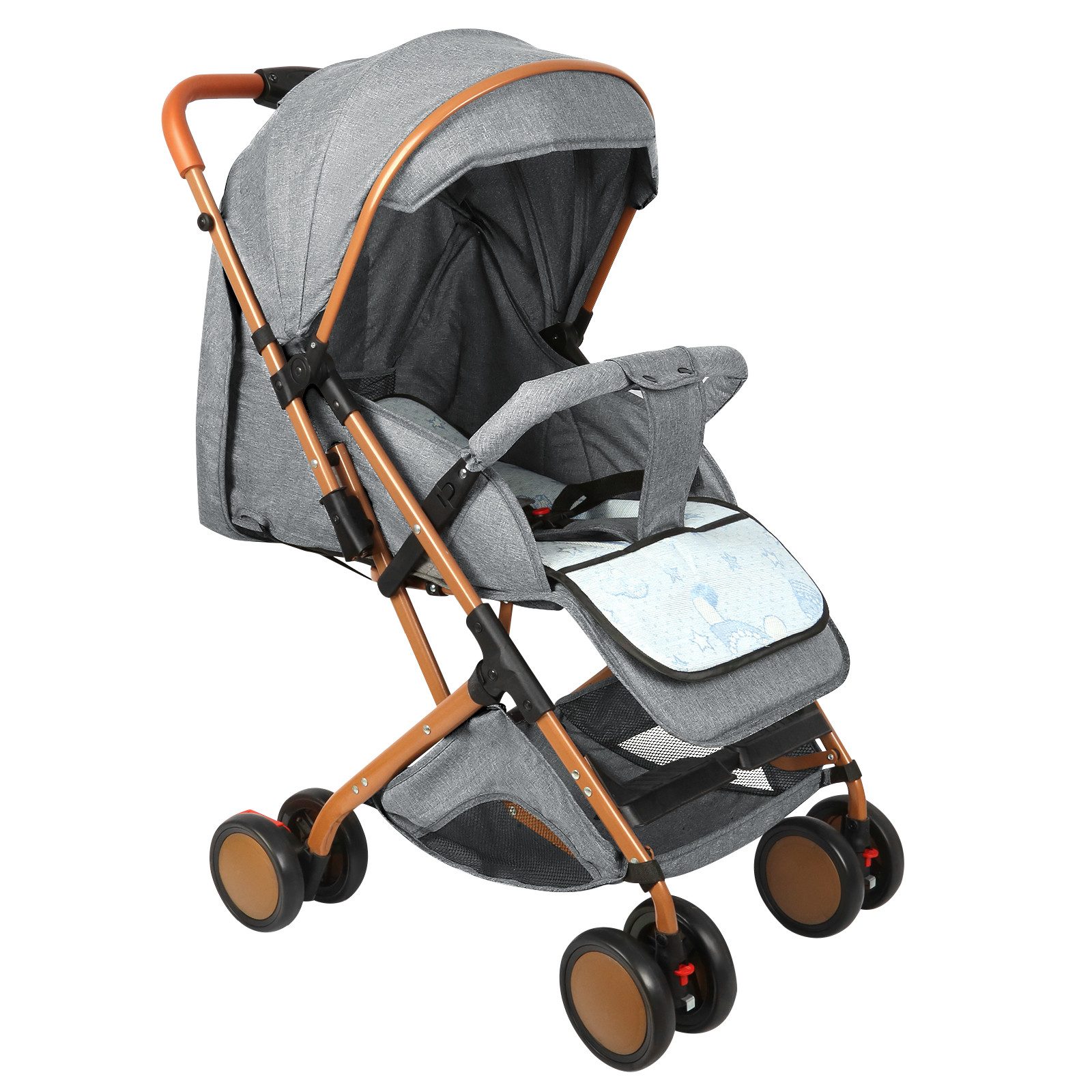 JEOBEST Kinder-Buggy Baby Kinderwagen, Kompakter Buggy, 0–4 Jahre, Zusammenklappen mit einer Hand, Liegeposition