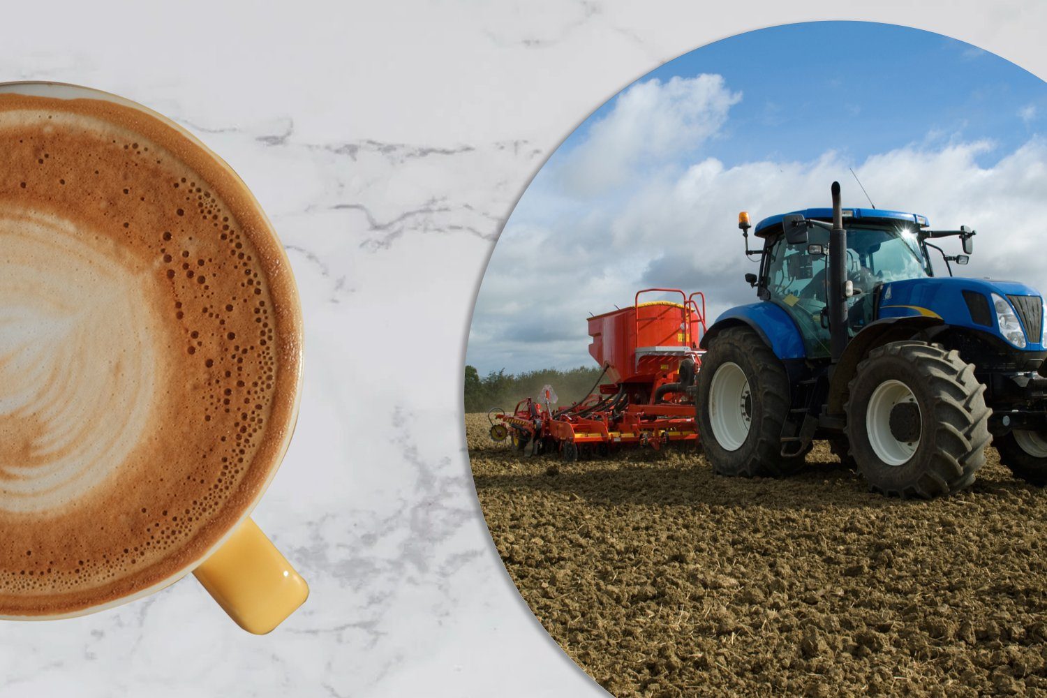 MuchoWow Glasuntersetzer Tasse, Zubehör Getränkeuntersetzer, Becher - 6-tlg., für Wolken, Gläser, - Landleben Traktor Blau Korkuntersetzer, Tassenuntersetzer, 