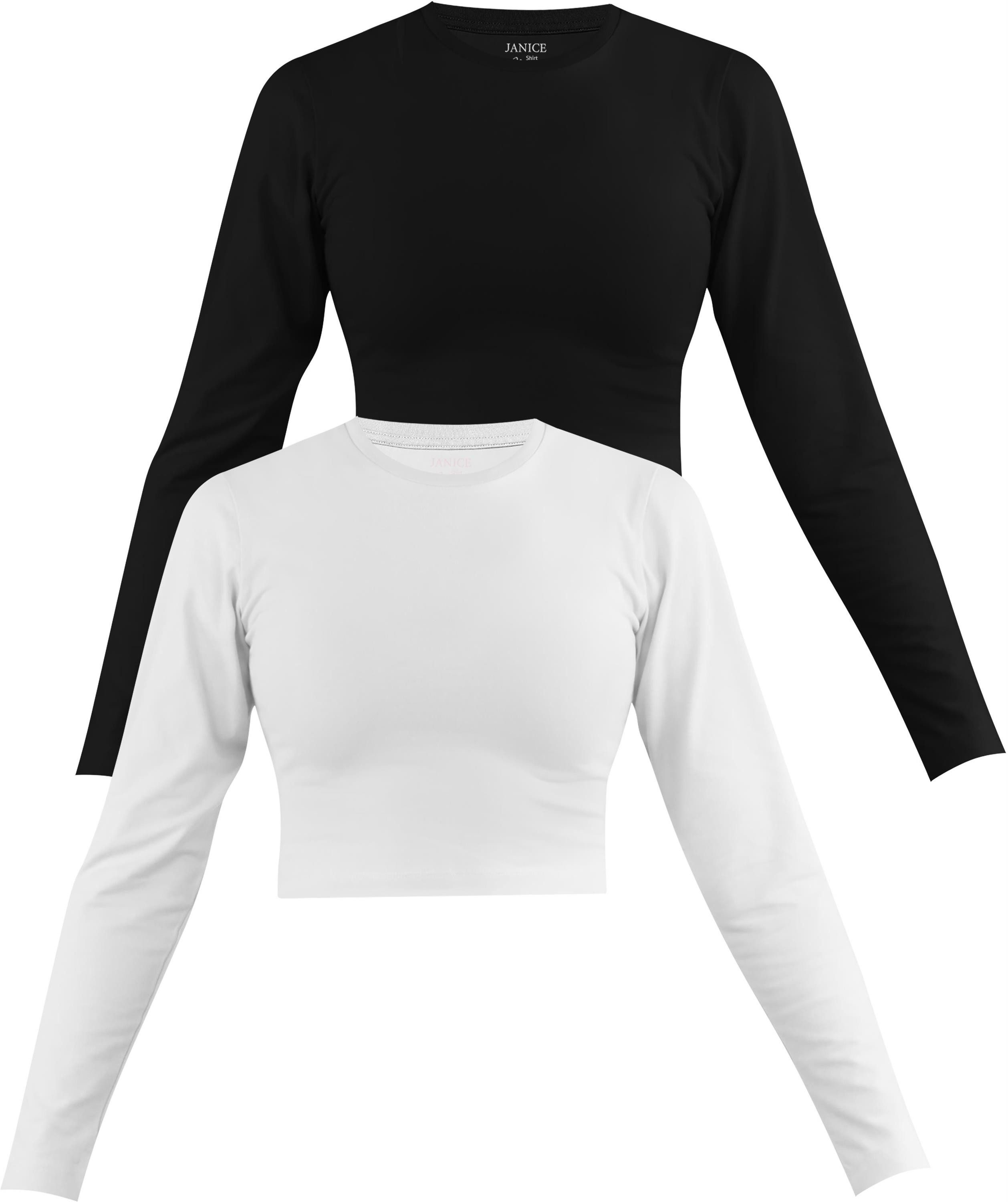 Janice Langarmshirt 2 x Damen crop günstig online kaufen
