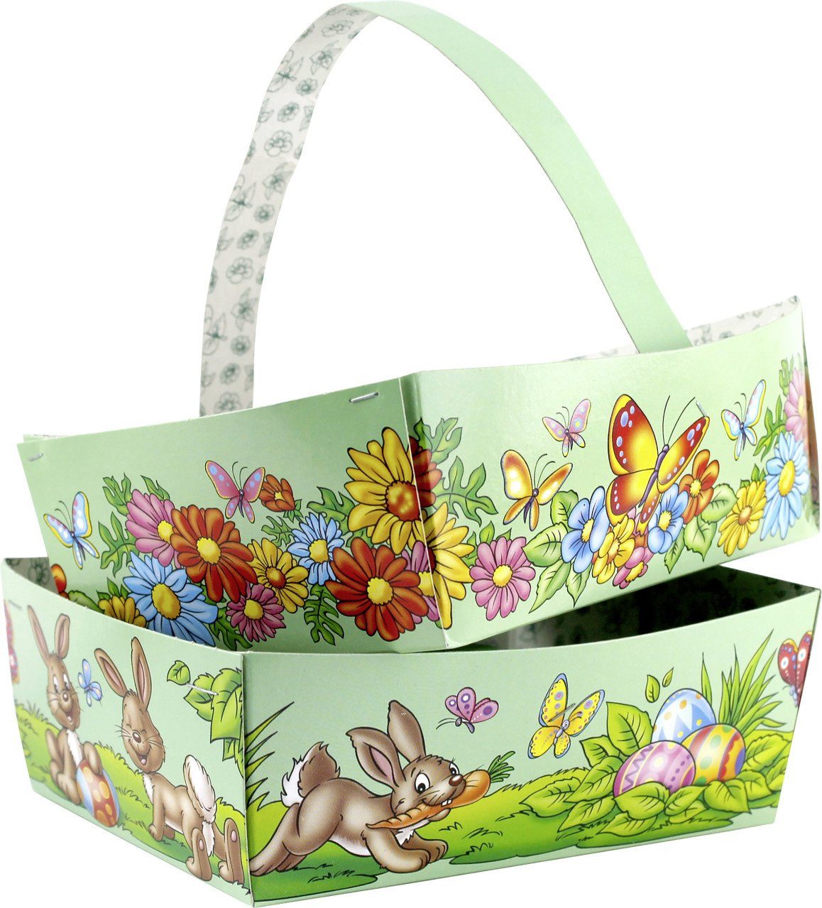 Rodermund Osternest Osterkorb Pappe 15 x 12 cm bunt mit Griff
