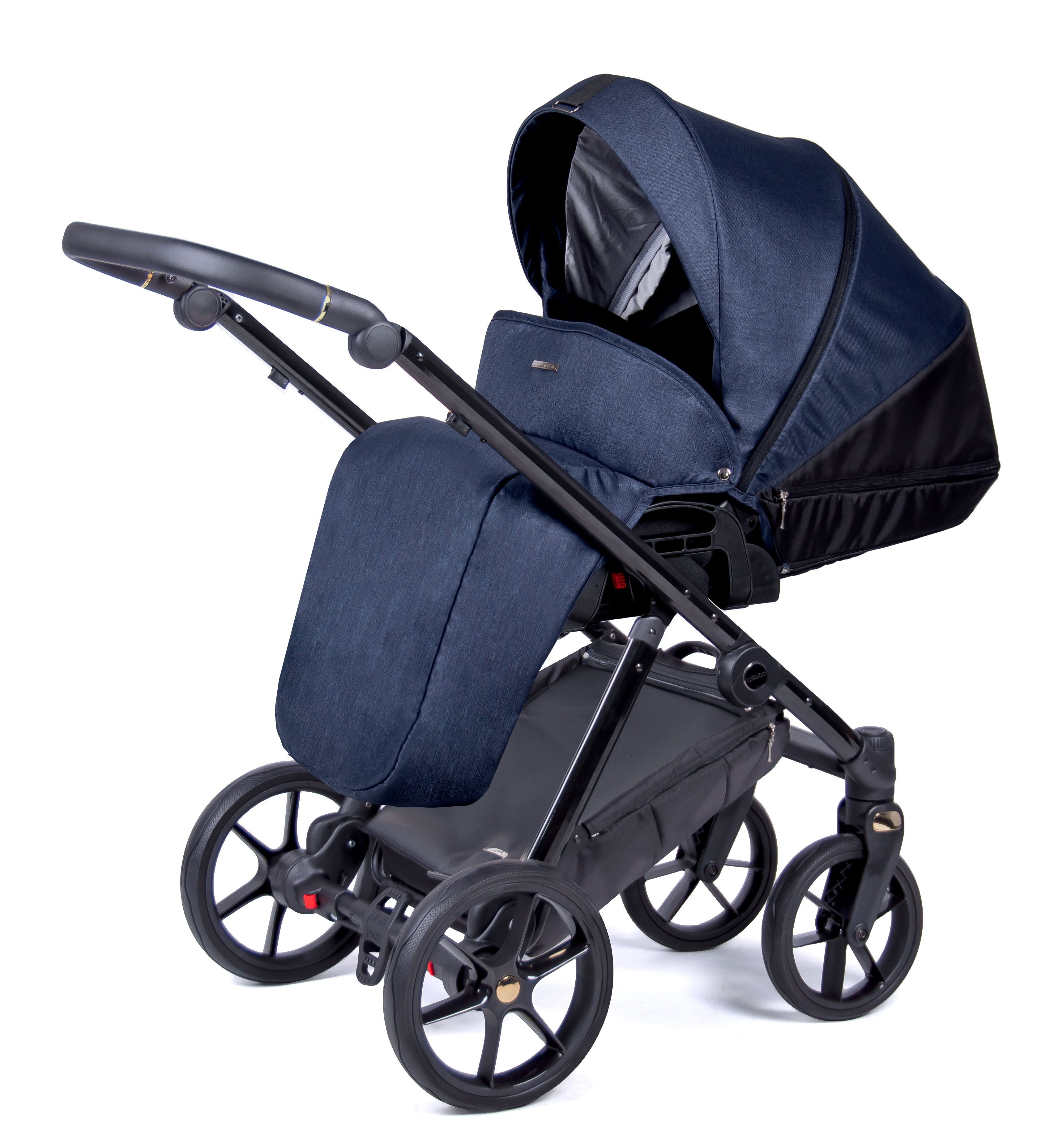 babies-on-wheels Kombi-Kinderwagen 2 in Teile 1 Designs 14 - Navy Gestell Axxis schwarz in = 24 Kinderwagen-Set 