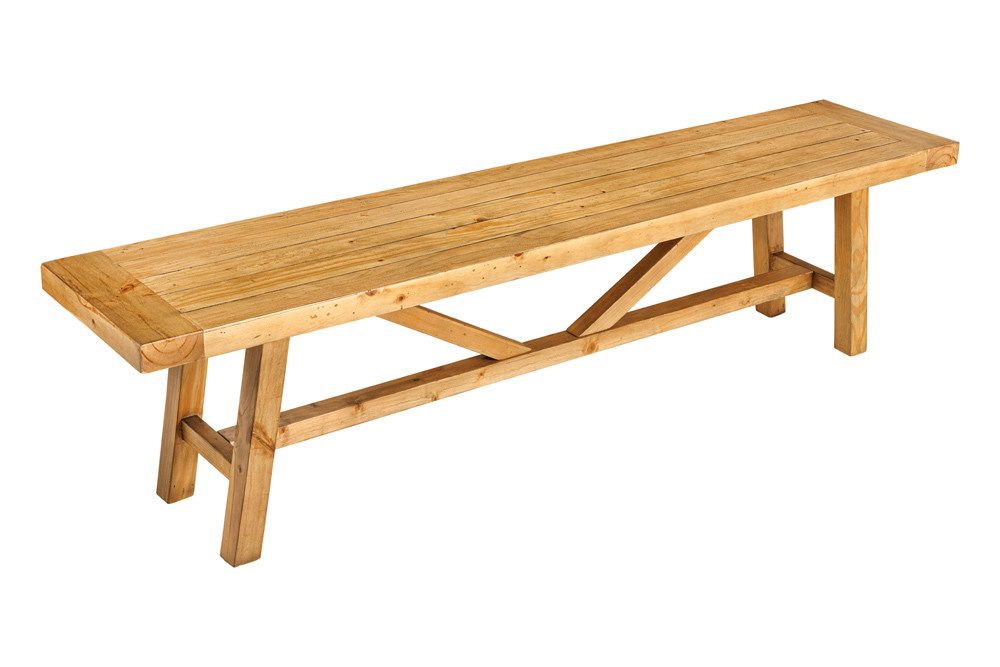 riess-ambiente Sitzbank RIVIERA 180cm natur - Massivholz, recycelt, Pinie, Landhausstil (Einzelartikel, 1-St), mit großzügiger Sitzfläche in Bohlenoptik – ideal für Esszimmer & Flur