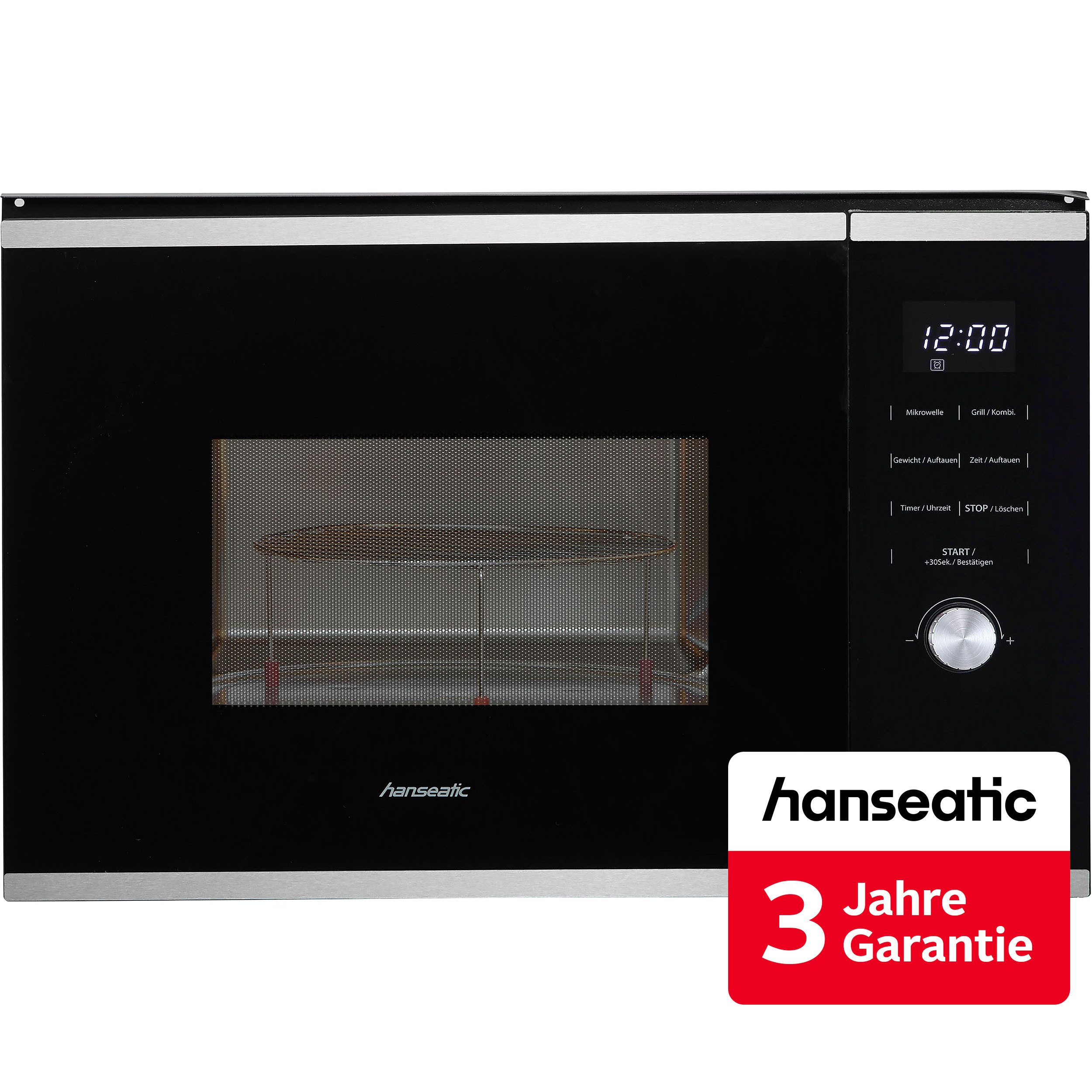 Hanseatic Einbau-Mikrowelle TG925HS6, Grill, Mikrowelle, 25 l, inkl. 3 Jahre Herstellergarantie