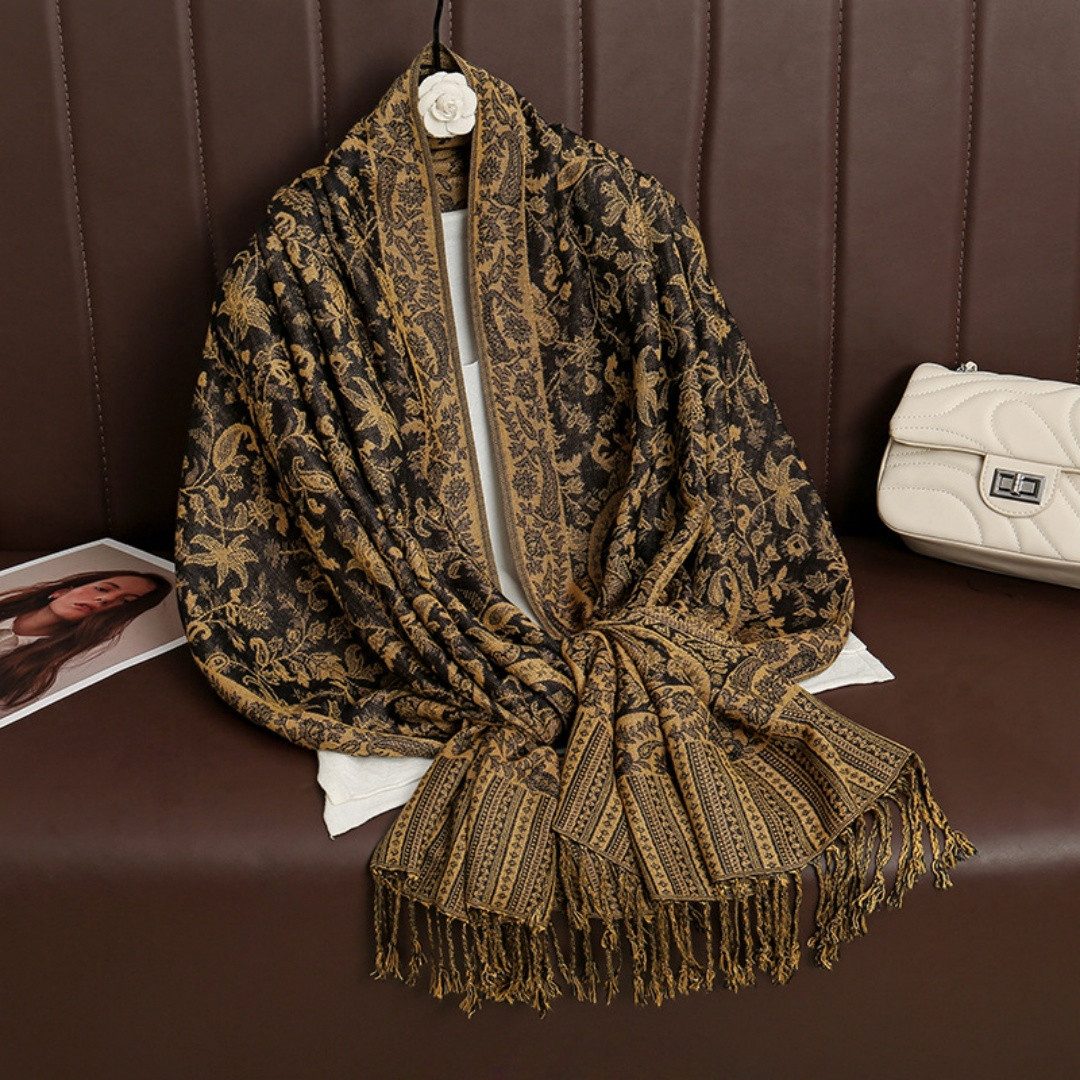nsihing Modeschal Warmer Schal für Damen, Weiches Tuch in Kaschmir-Optik, Lange, große warme Stola mit Quasten für Herbst und Winter – Bild 3 von 3