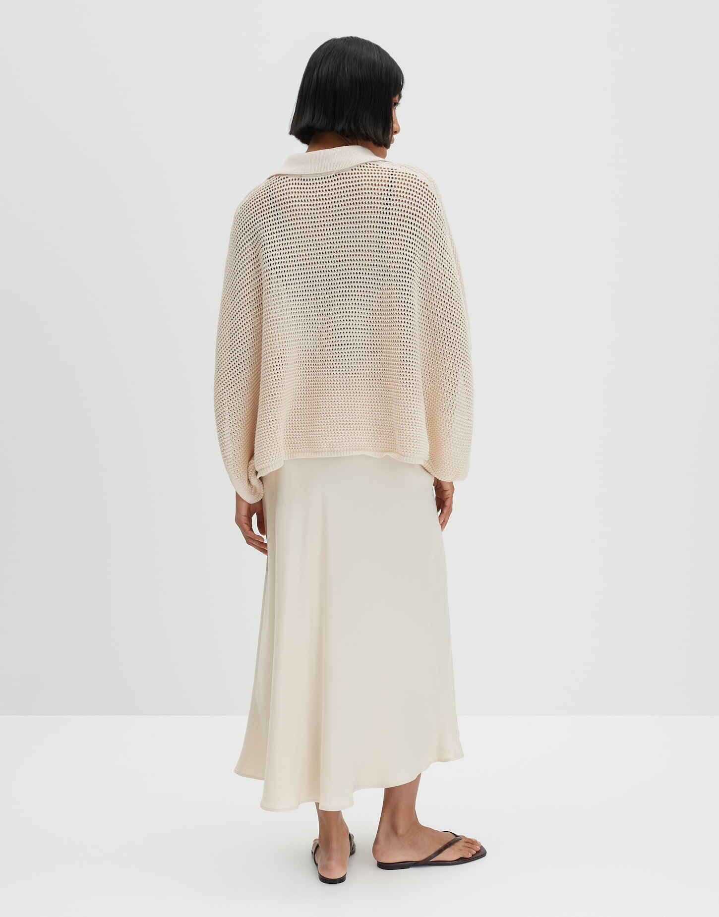 someday Poncho BASUNA mit Lochstrickdesign