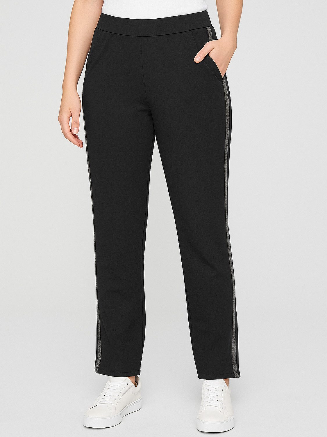 LMC Stoffhose Warme Thermo mit eleganten Glitzer Streifen Bamboo-PU günstig online kaufen