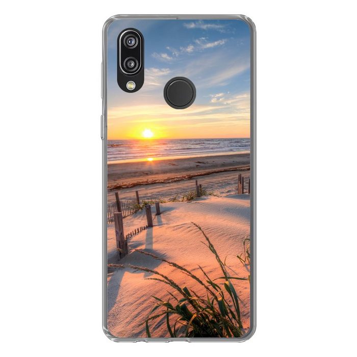 MuchoWow Handyhülle Strand - Meer - Düne - Sonnenuntergang - Landschaft Handyhülle Huawei P20 Lite (2019) Handy Case Silikon Bumper Case