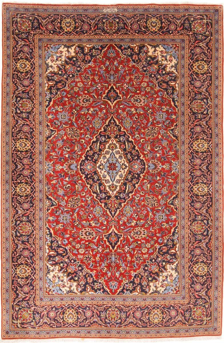 Orientteppich Keshan 144x218 Handgeknüpfter Orientteppich / Perserteppich, Nain Trading, rechteckig, Höhe: 12 mm