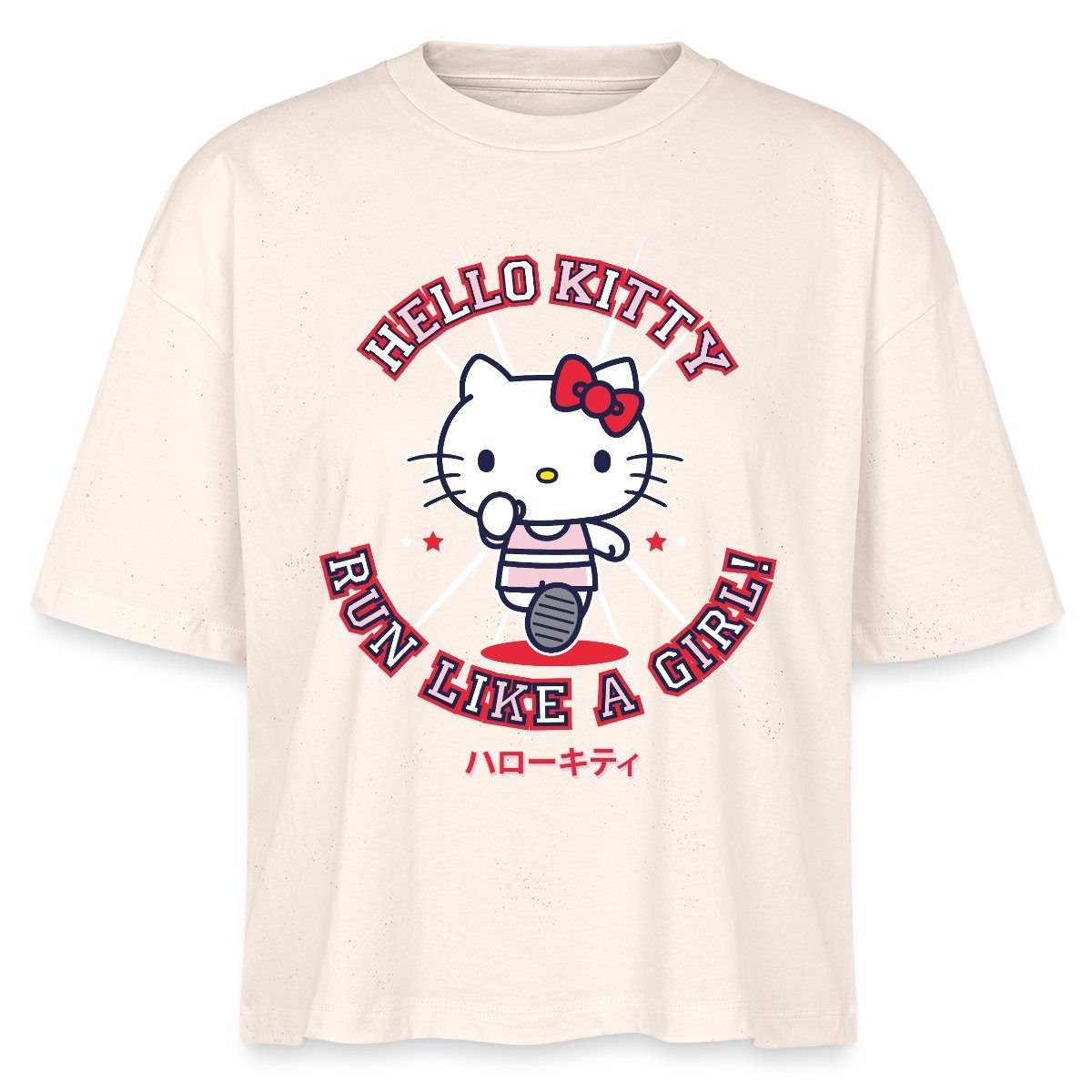 T-Shirt Hello Kitty Run Like A Girl Sport Boxy Shirt Damen