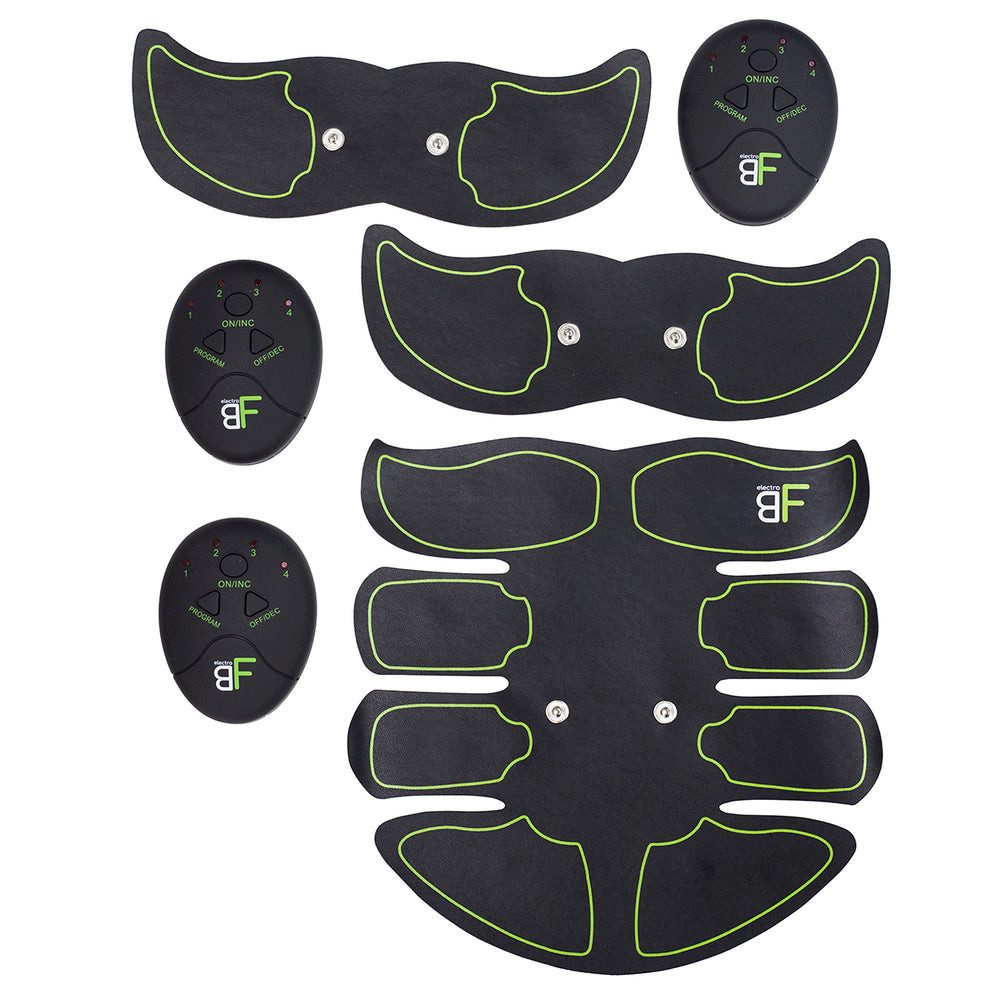 HMS EMS-Bauchmuskeltrainer Muskelstimulator Bauchtrainer Ganzkörpertrainer, (Spar-Set, 1-tlg., 20 x 19, 5 cm leicht), 6 Programme, 10 Intensitätsstufen, 3 Pads, kabellos