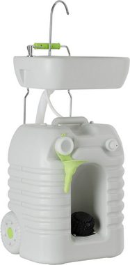 Stagecaptain Waschbecken PSW-45 Quixie Portables Waschbecken Deluxe Set (mit 45 Liter Wassertank, 2-St., inkl. Spender für Flüssigseife/Desinfektionsmittel), mit mechanischer Wasserpumpe und Abwasser-Auffangbehälter