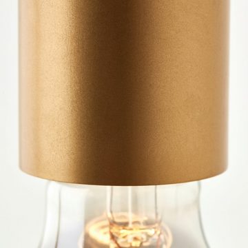 Lightbox Tischleuchte, ohne Leuchtmittel, filigrane Retro Tischlampe, 51 x 12 x 24cm, E27, schwarz/messingfarben