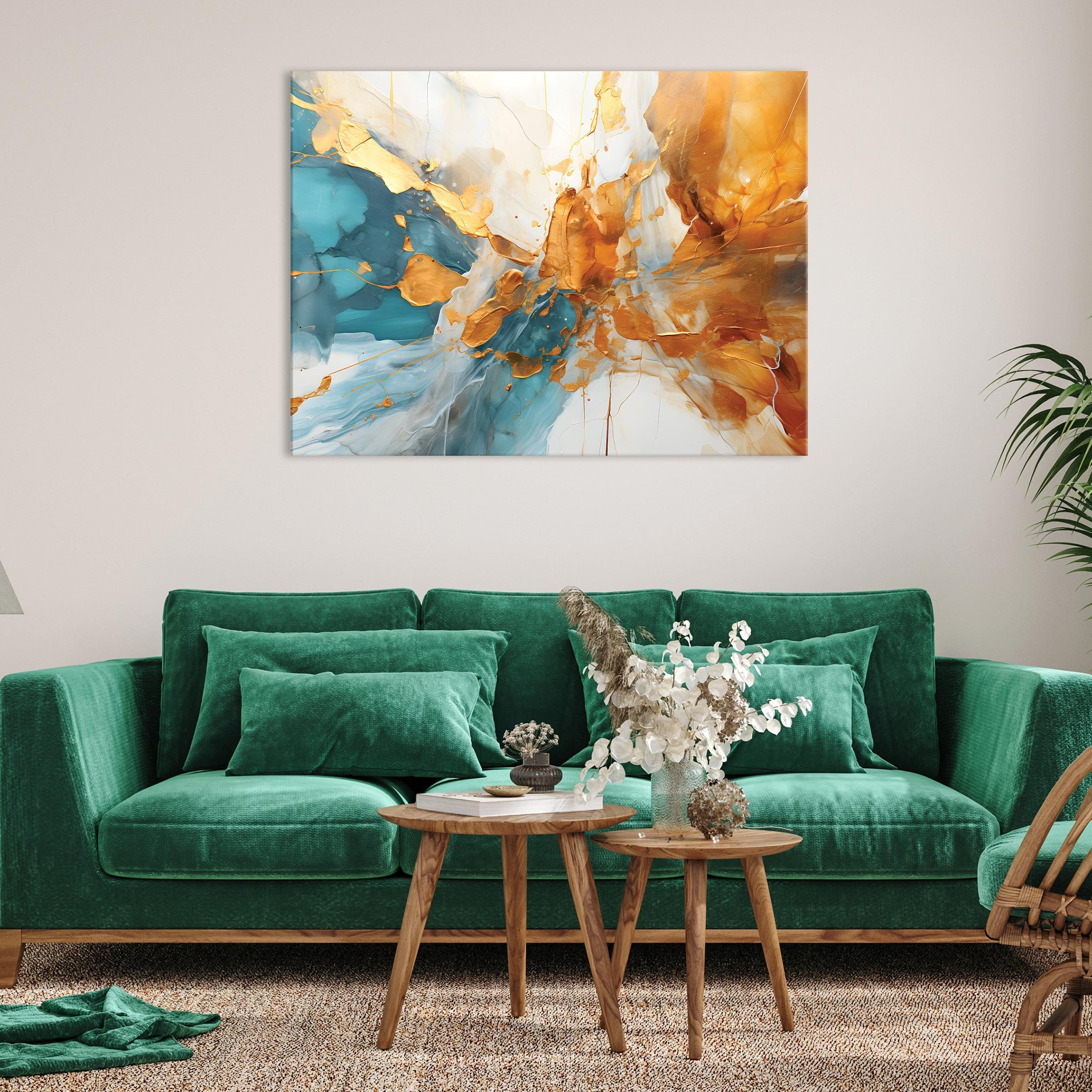 Wallarena Leinwandbild Marmor Glamour Gold Abstrakt günstig online kaufen