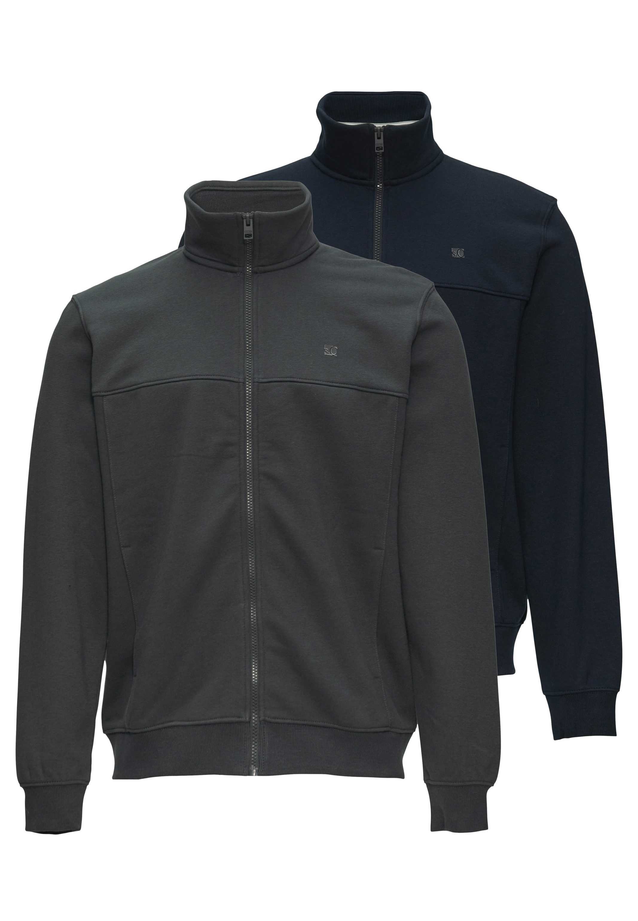 s.Oliver Sweatjacke 2er Pack Basic (Spar-Set, 2-tlg) Sweatjacke - Baumwolle - Blickdicht - Angenehm weiche Sweatqualität