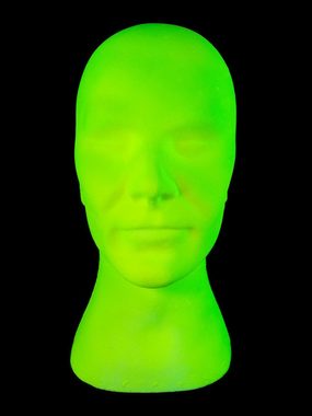 PSYWORK Dekofigur Schwarzlicht Deko Kopf "Glowhead" Gelb, UV-aktiv, leuchtet unter Schwarzlicht