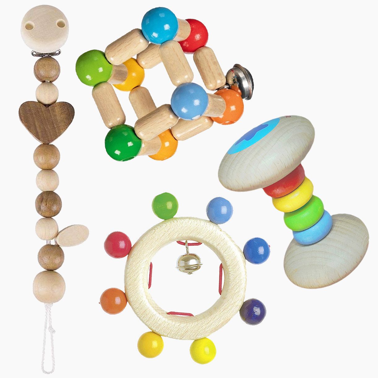 Heimes Greifling Spielzeugset No.8 für Babys 4er Set (packung, 4-tlg., spar set), Nachhaltig in Deutschland hergestellt