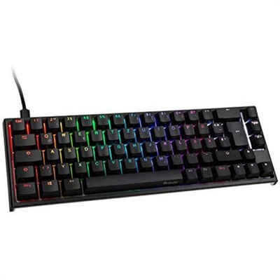 Ducky ONE 2 SF Gaming-Tastatur (MX-Silent-Red, mechanisch, QWERTZ, RGB-LED, TKL-Mini, Schwarz/Weiß)