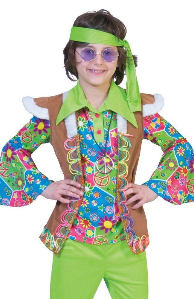 Funny Fashion Hippie-Kostüm Weste Sunrise zum Kinderkostüm - 60er 70er Jahre Outfit für Karneval