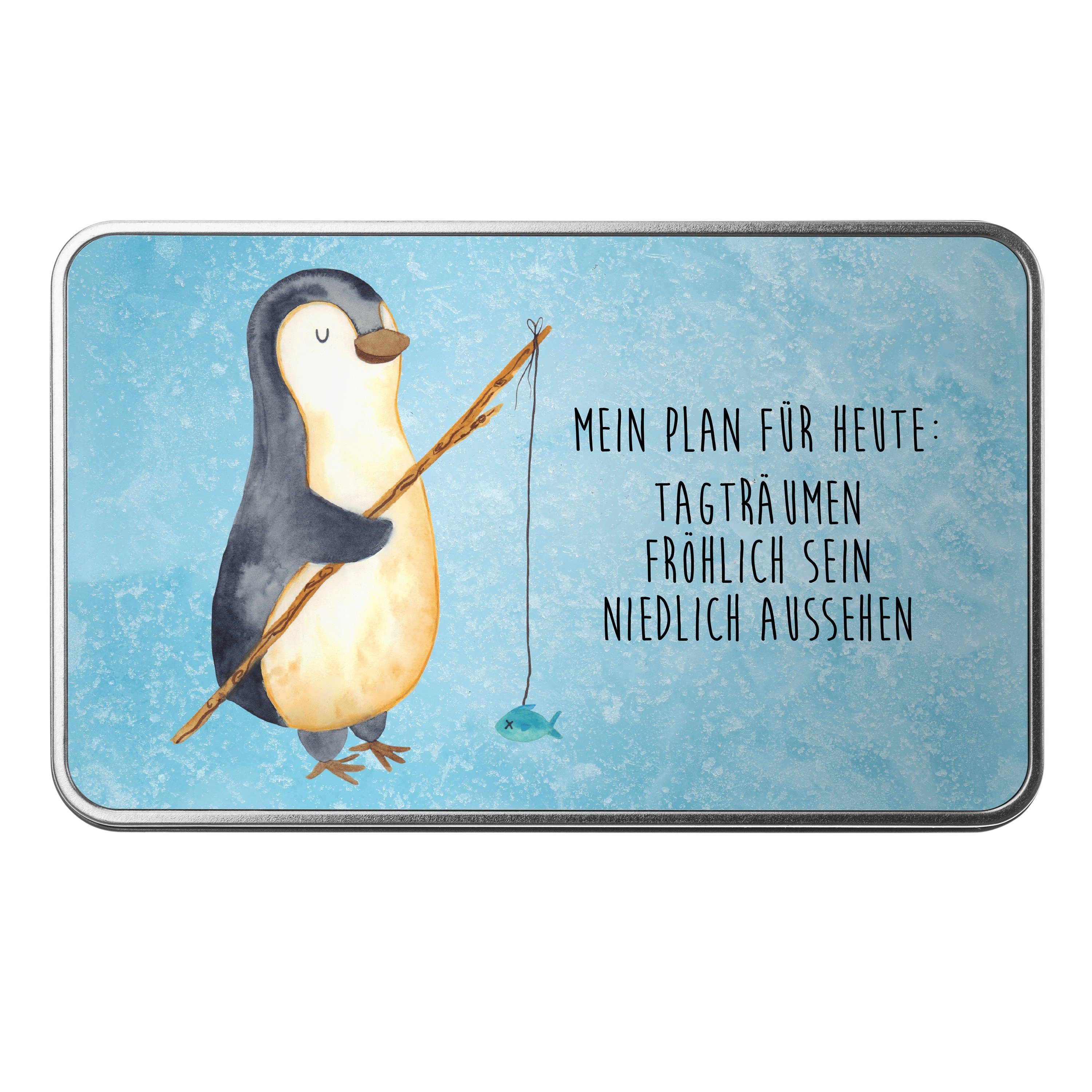 Mr. & Mrs. Panda Dose Pinguin Angler - Eisblau - Geschenk, Keksdose, Döschen, Fischer, Neus (1 St)