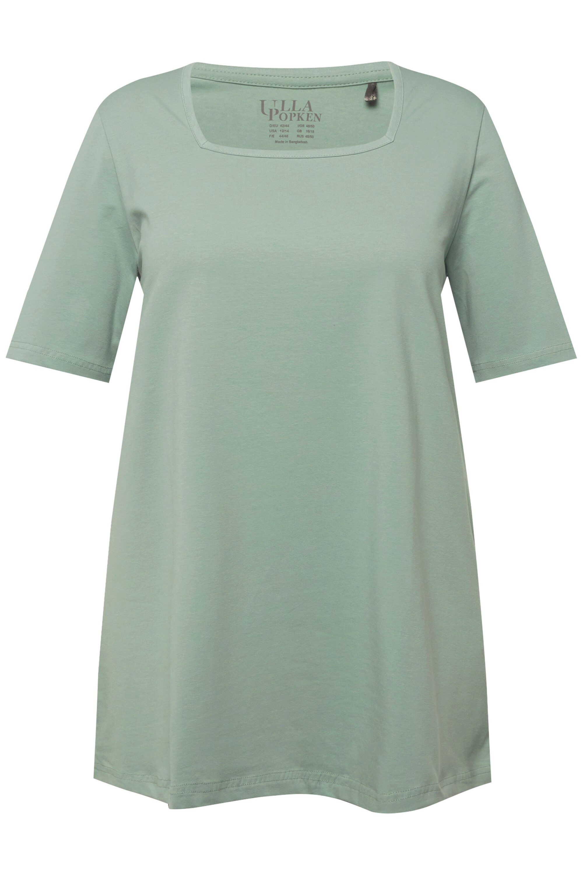 Ulla Popken T-Shirt T-Shirt A-Linie Carré-Ausschnitt günstig online kaufen