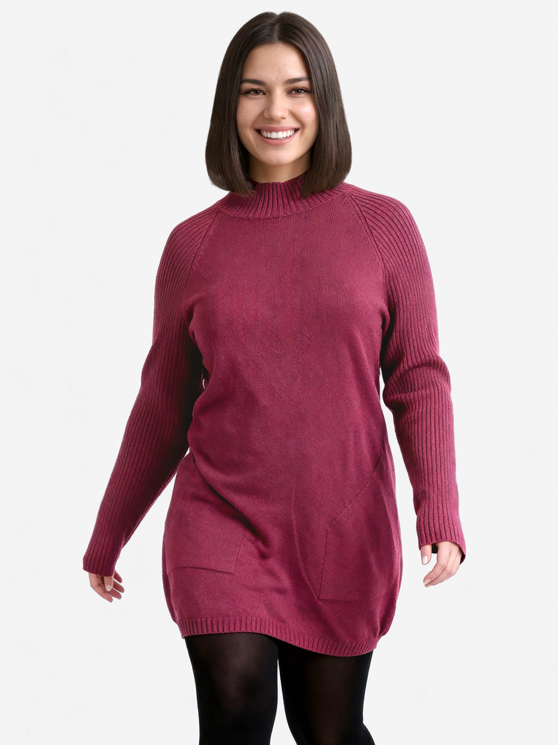 PEKIVESSA Strickkleid Minikleid Feinstrick gerader Schnitt weicher Griff günstig online kaufen