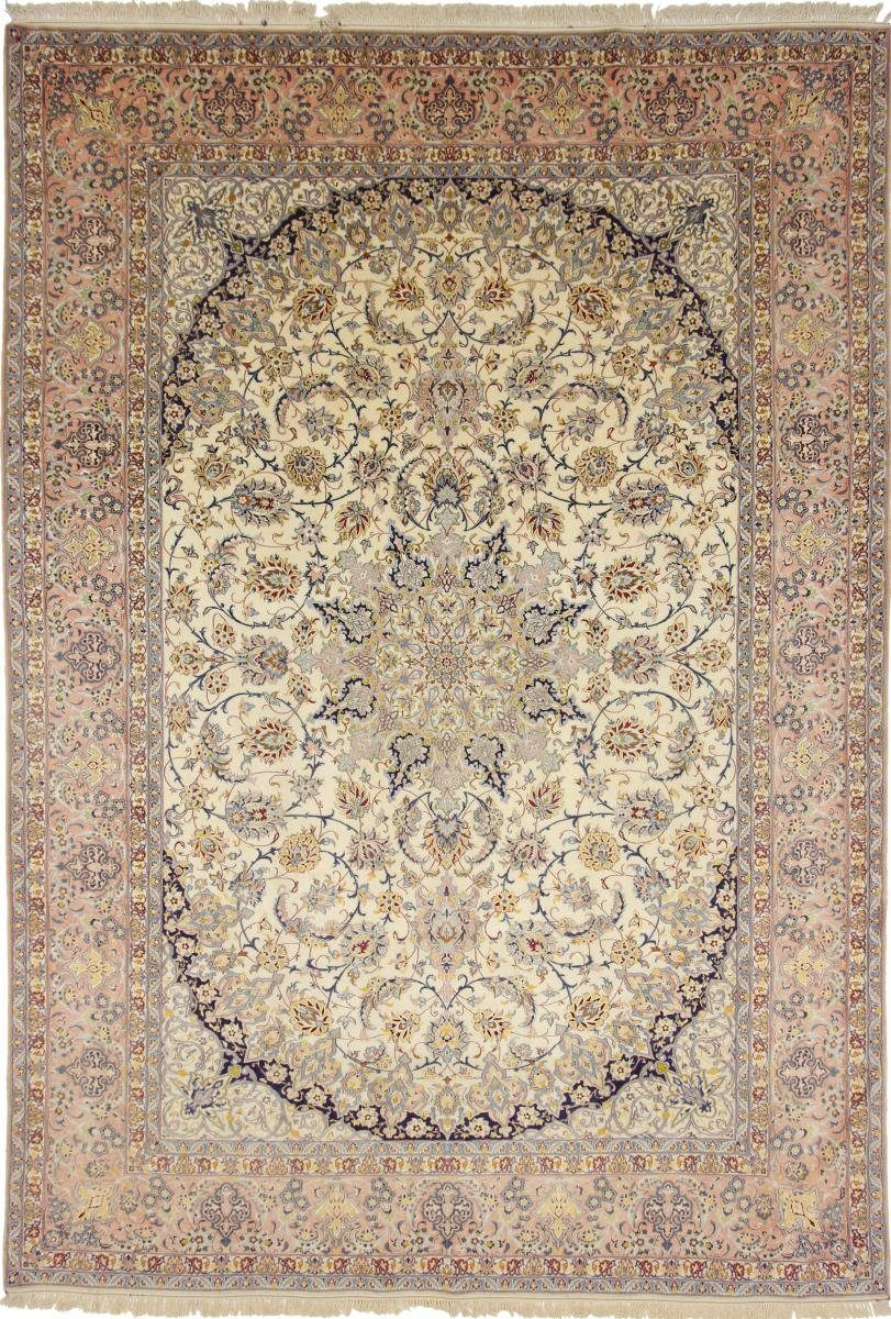 Orientteppich Isfahan Seidenkette 253x371 Handgeknüpfter Orientteppich, Nain Trading, rechteckig, Höhe: 6 mm
