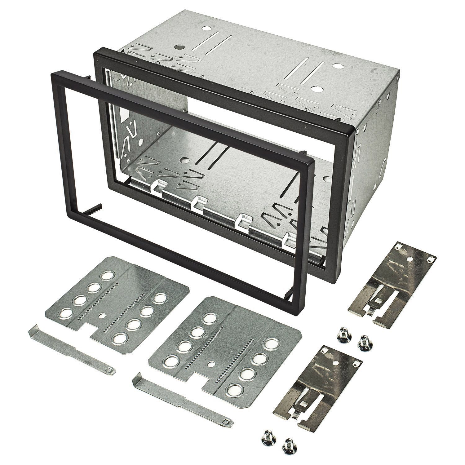 tomzz Audio 2DIN Doppel ISO DIN Metal Rahmen Einbauschacht Radioblende Einbausatz Autoradio