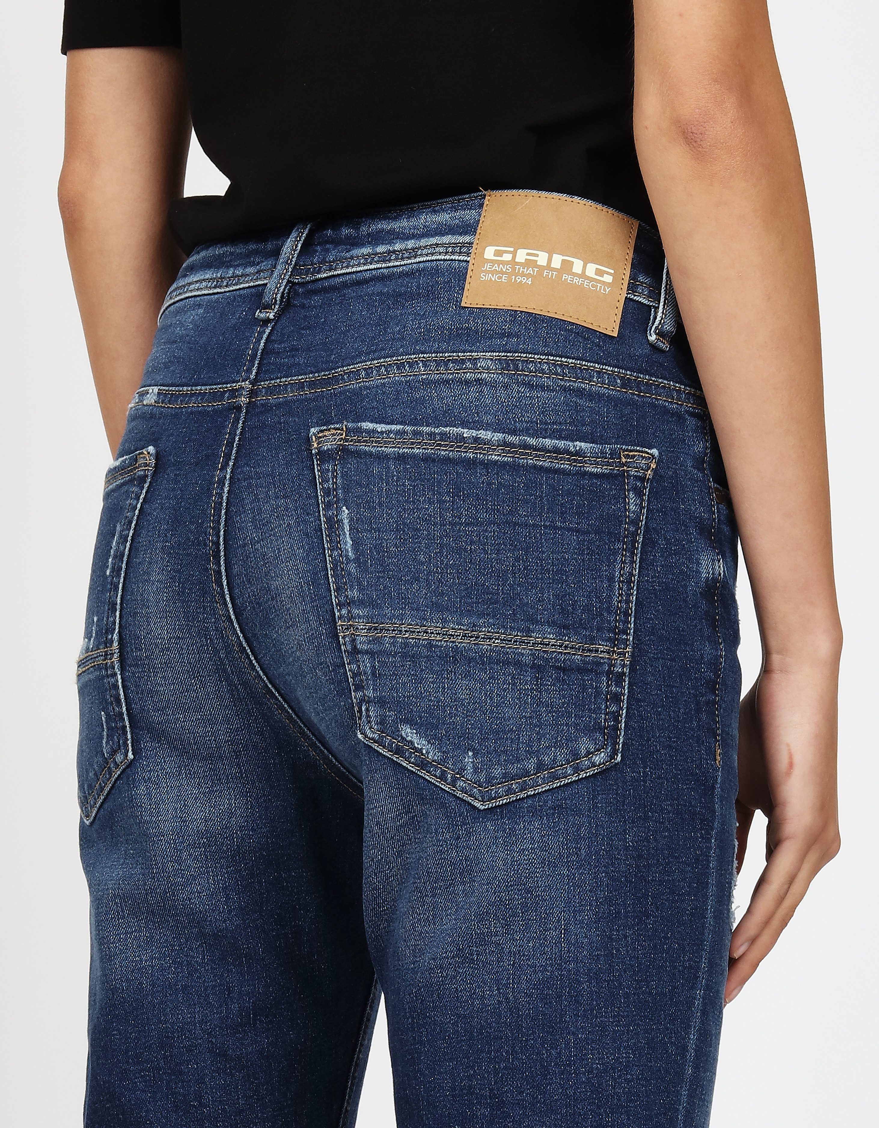 GANG Boyfriend-Jeans 94NICA CROPPED mit geraden und verkürzten Beinverlauf