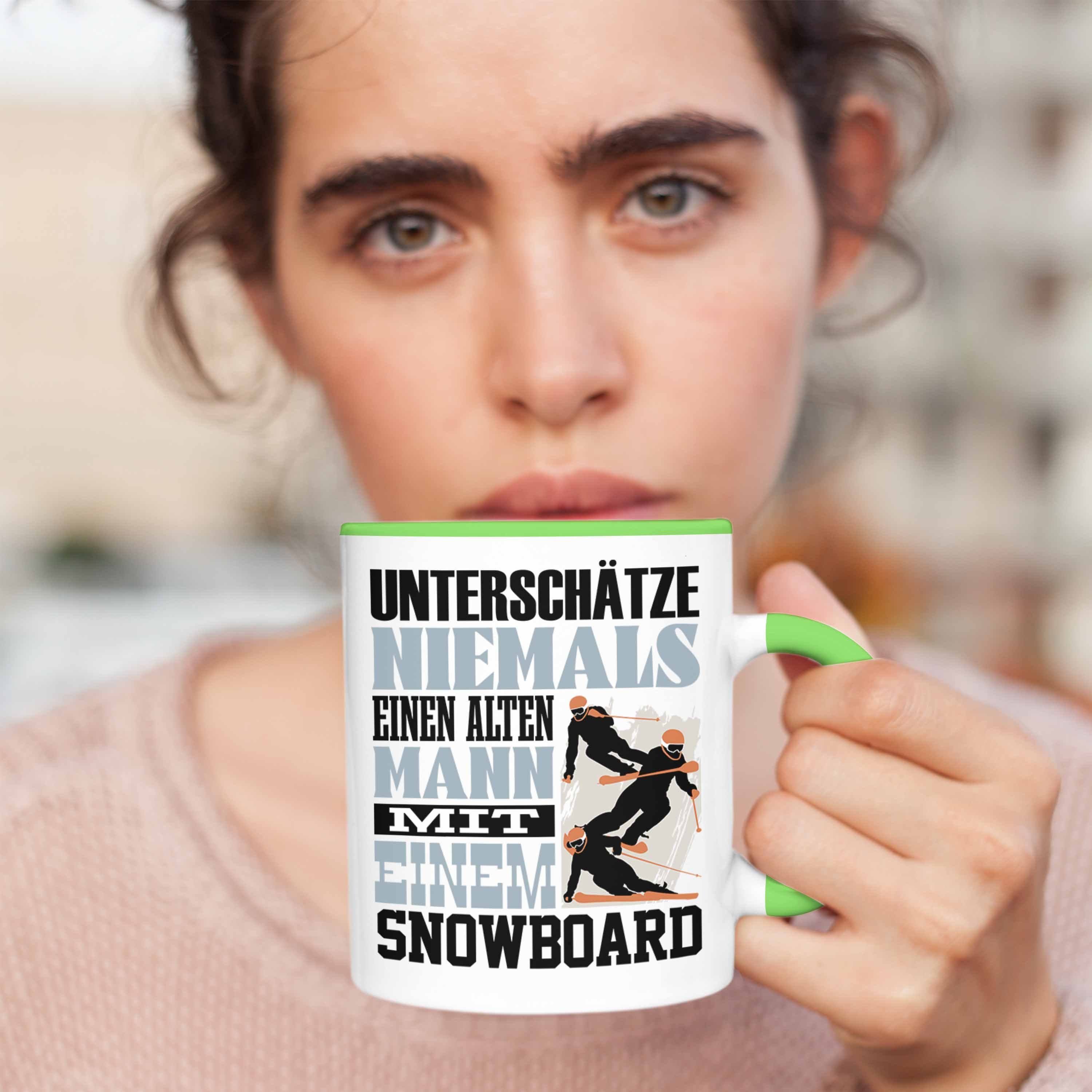 für Snowboardfahrer Trendation Lustiger Tasse Untersch Geschenk Tasse Spruch Grün Snowboard