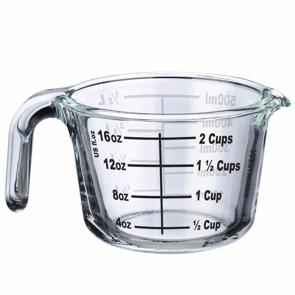 WESTMARK Messbecher Füllvolumen: 0,5 l, Backofenfest, Mikrowellengeeignet, Gefrierschrankg, Glas