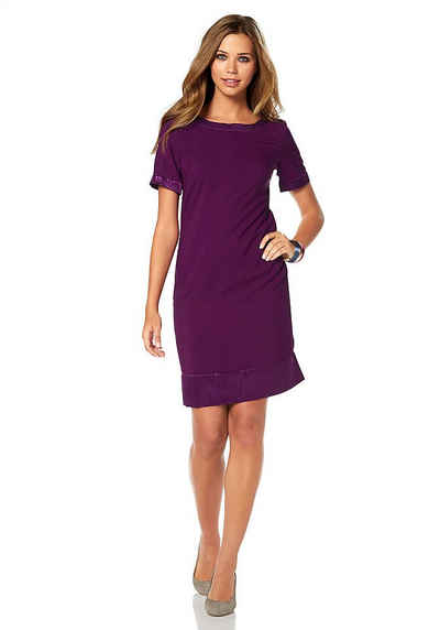 YESET Minikleid Damen Kleid Dress Webkleid kurzarm Mini Minikleid violett Gr. 34 376428