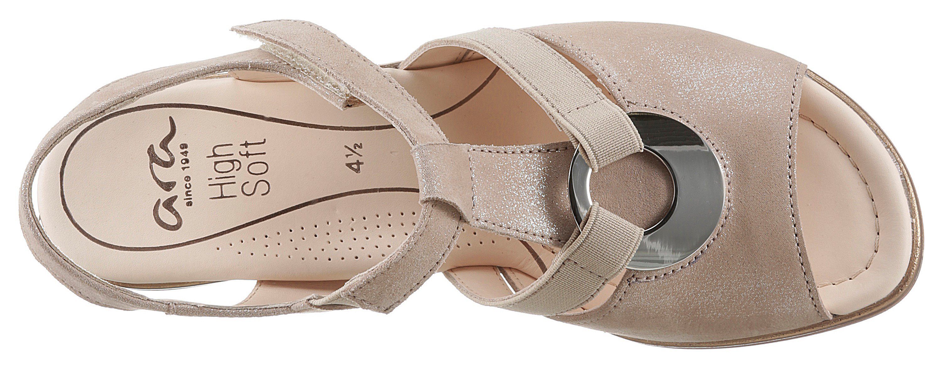 Ara LUGANO Sandalette mit Gummizug 045660 beige und Klettverschluss