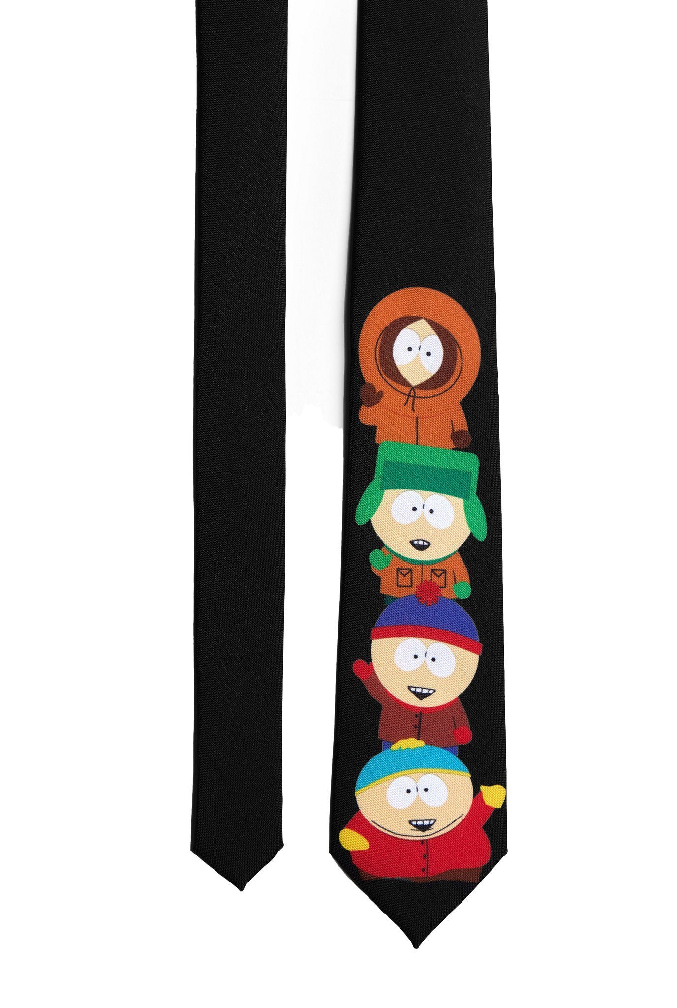 Opposuits Krawatte South Park Krawatte – The Boys Lustiger und auffallender Schlips mit den Gesichtern der South Park Ha