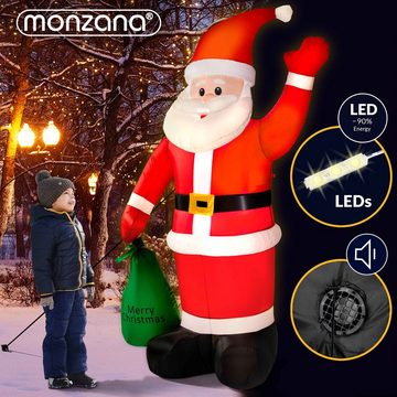monzana Weihnachtsmann, Aufblasbarer XL 180cm LED Beleuchtet Befestigungsmaterial IP44 Außen